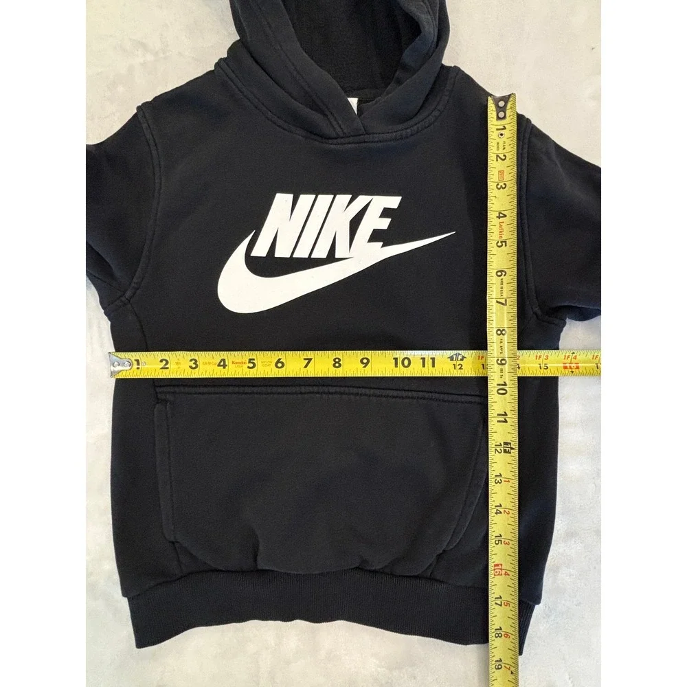 Nike Boys Sportswear Futura Logo Fleece Hoodie Black White Medium M